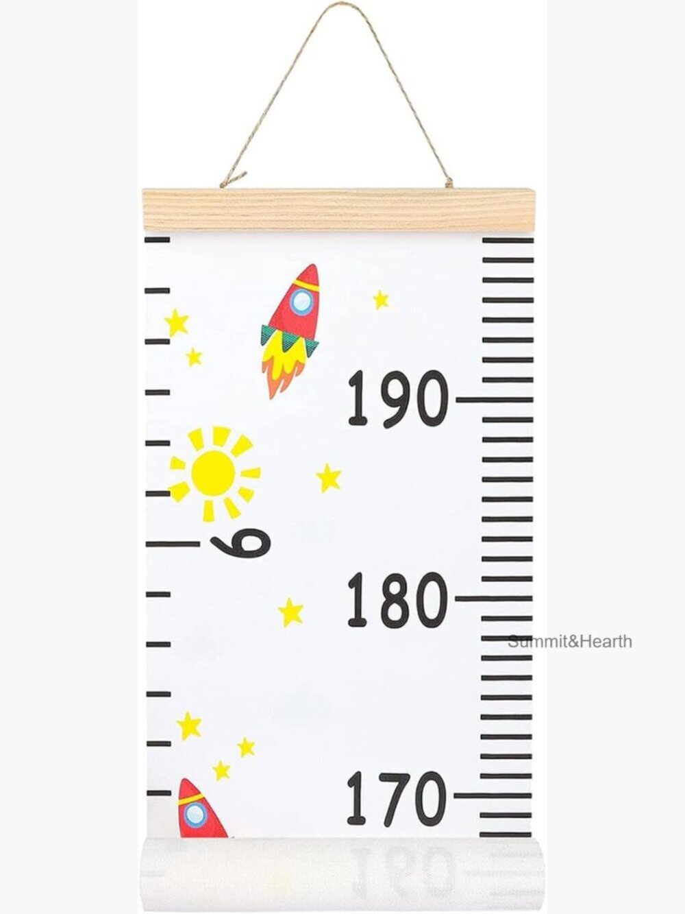 Canvas Wood Height Chart Wall Ruler Kids Nursery Decor 79" x 7.9"